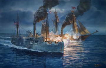 buque de guerra moderno americano Pinturas al óleo